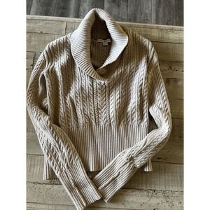 Tommy Hilfiger Womens Tan Size M Cable Knit Sweater